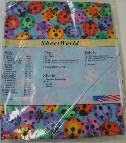Large Ladybugs Oval Crib Sheet (Fits Stokke)