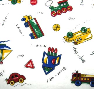 Flannel - White Play Cars