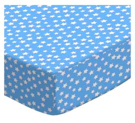 Primary Stars White On Blue Woven