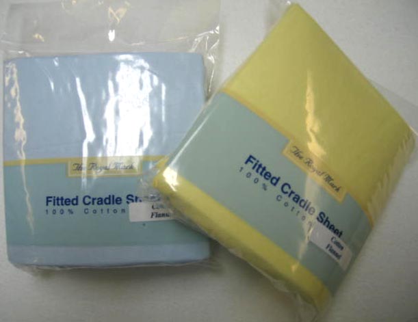 Blue & Yellow Flannel Cradle Sheets - (368)