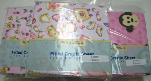 3 pack - Girls Theme Cradle Sheets