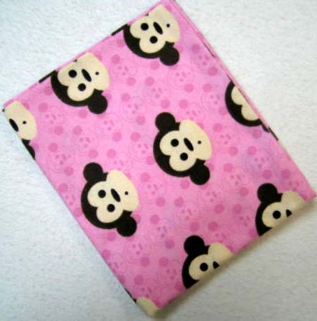 Copy of Monkey Face Pink Flannel Baby Pillow Case