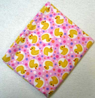 Ducks N Bubbles Pink Flannel Baby Pillow Case