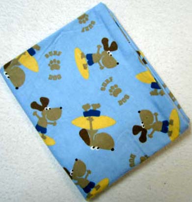 Surf Dog Flannel Baby Pillow Case