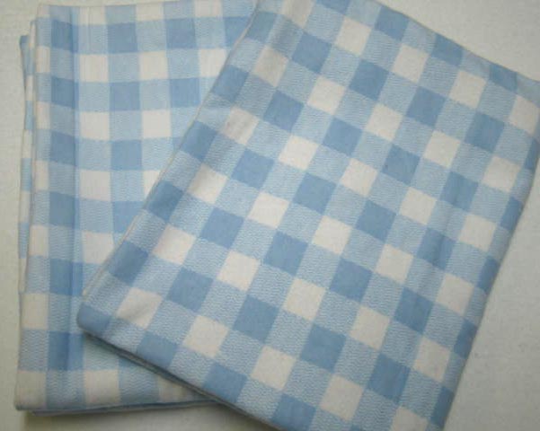 Blue Plaid Baby Pillow Case 2 Pack (923)