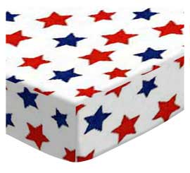 Primary Patriotic Stars On White Woven