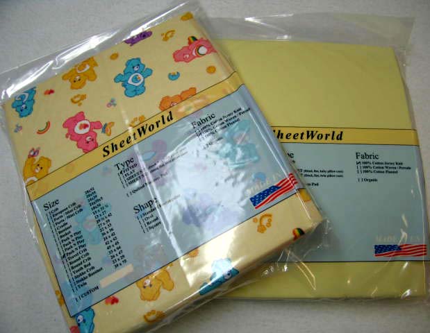 2 Pack - Care Bears Yellow & Solid Yellow (Graco) Square Playard Sheets