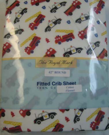 White Rescue Team Round Crib Sheet (616)