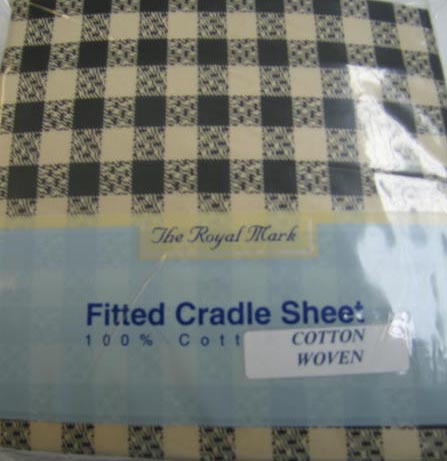 Black Gingham Check Cradle Sheet (352)