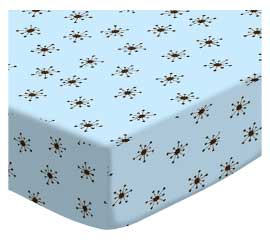 Brown Snowflake Blue Woven
