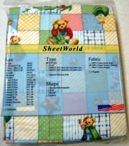 Teddy Patch Cotton Crib Sheet