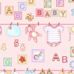Basket - Flannel - Pink Baby Girl Clothesline - Fitted