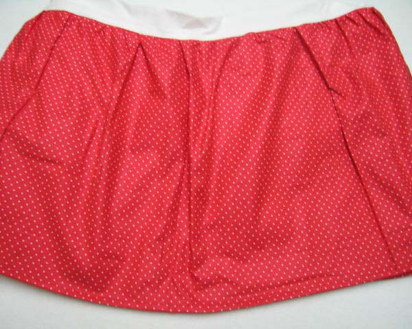 Portable / Mini Crib Dust Ruffle - Pindots on Red