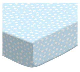 Stars Pastel Blue Woven