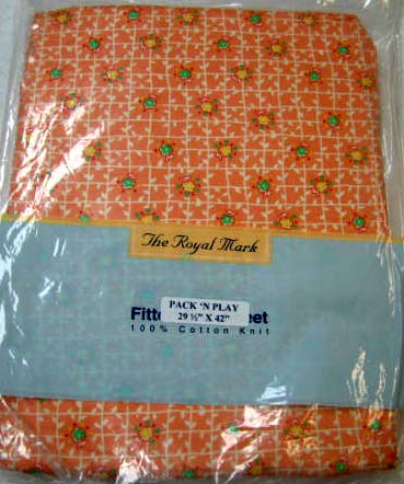 Orange Flower Garden Pack N Play (Large) Sheet