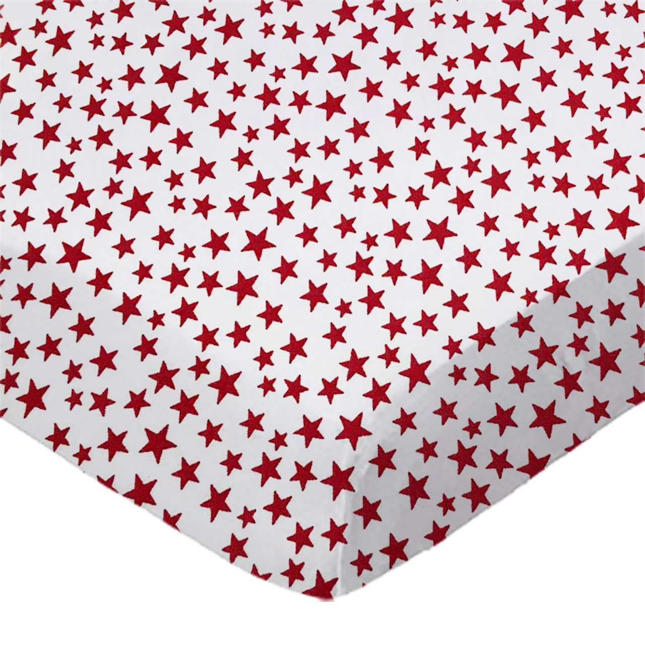 SheetWorld Fitted Crib Sheet 28x52, Cotton Woven Hearts and Stars Prints, USA - Picture 4 of 9