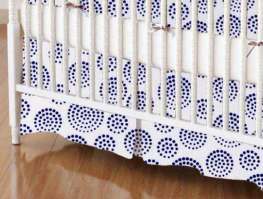 Crib Skirt - Royal Circle Swirls Crib Skirts sheet