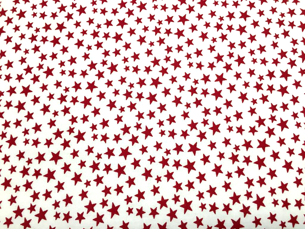 Portable / Mini Crib - Red Stars - Fitted (24x38x3)