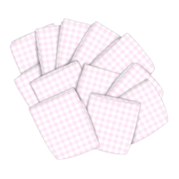 Crib / Toddler - Pink Gingham Jersey Knit - Flat