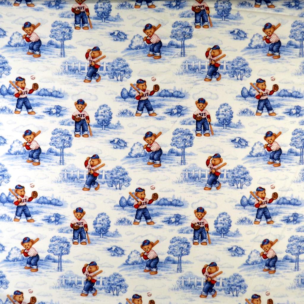 Crib / Toddler - All Star Toile - Sheet Set (flat, fitted,baby pillow case)