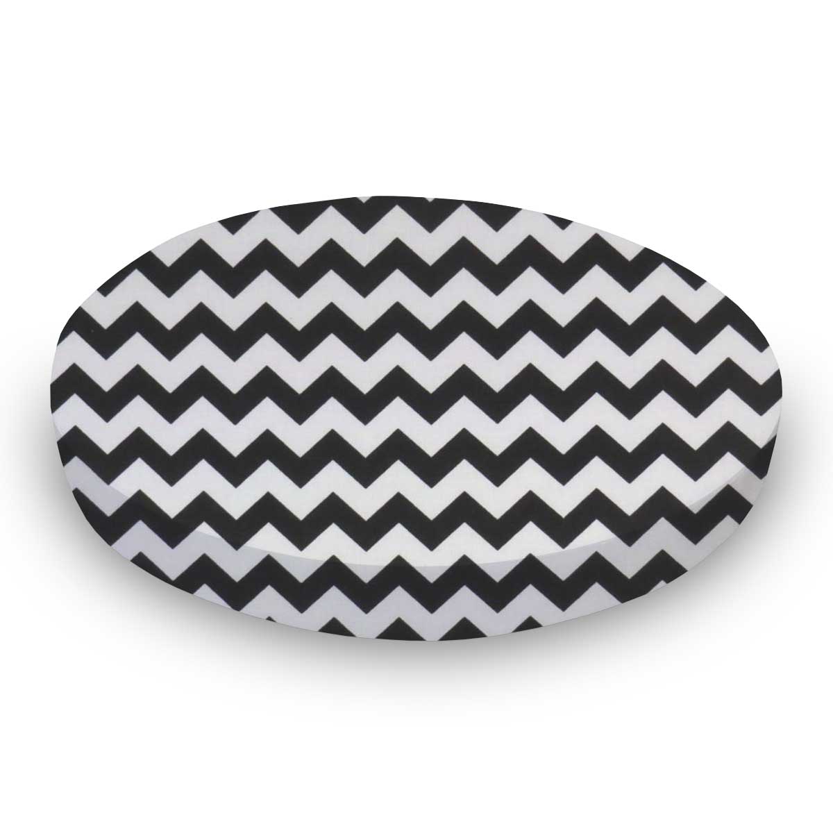 Black Chevron Zigzag Round Crib Sheets Sheetworld