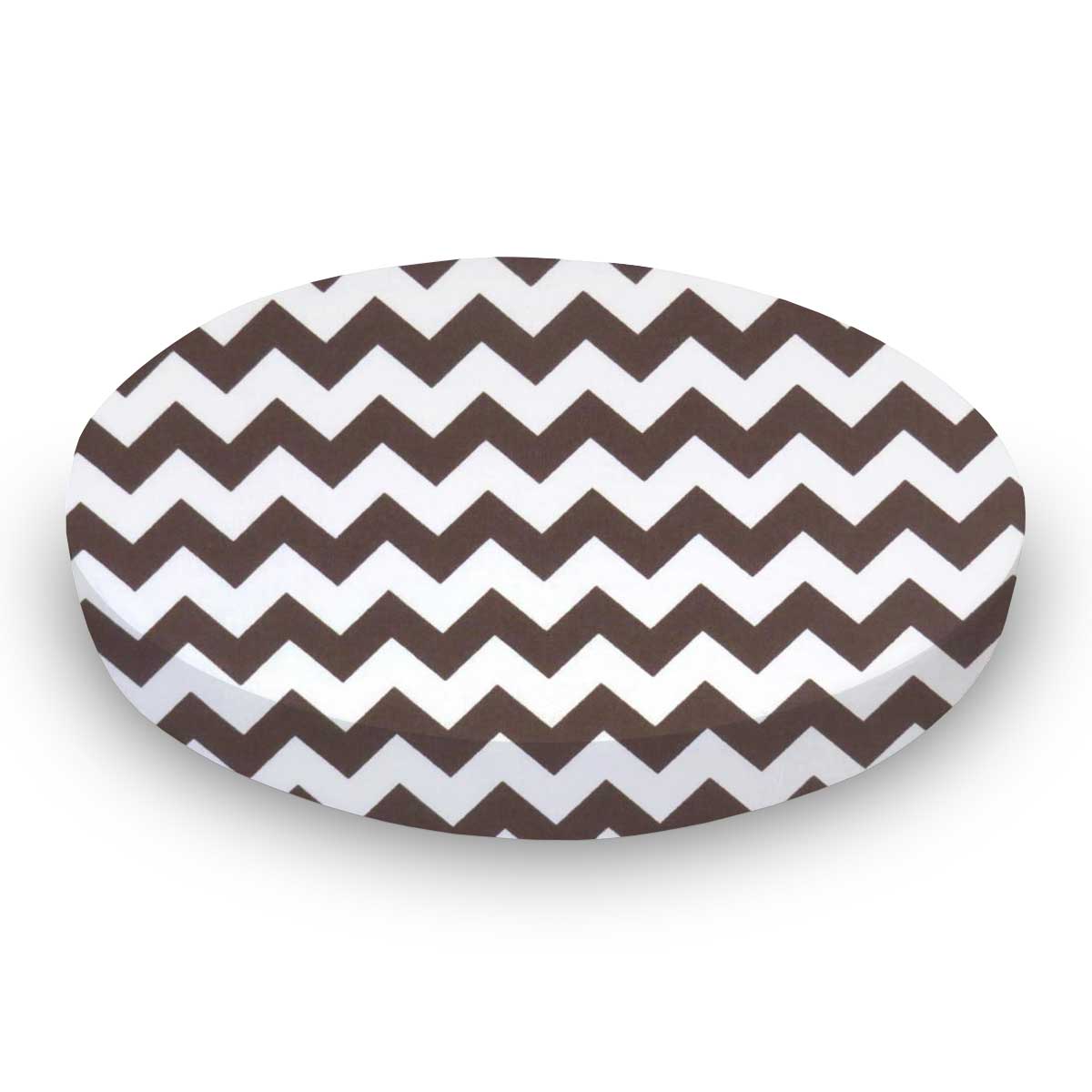 Oval Crib (Stokke Sleepi) - Brown Chevron Zigzag - Fitted  Oval