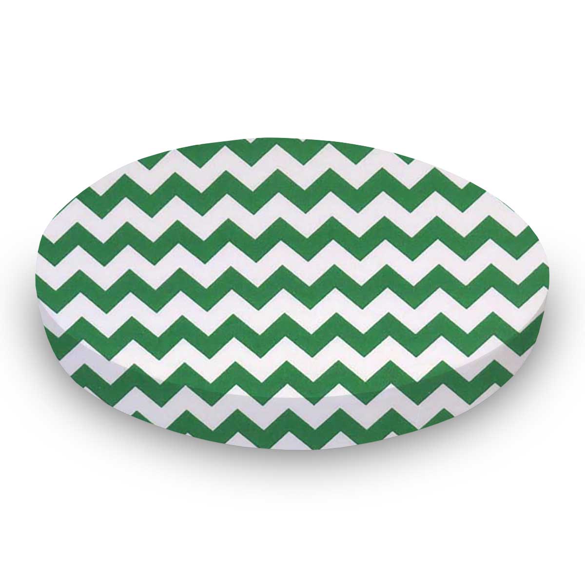 Round Crib - Forest Green Chevron Zigzag - 42`` Fitted