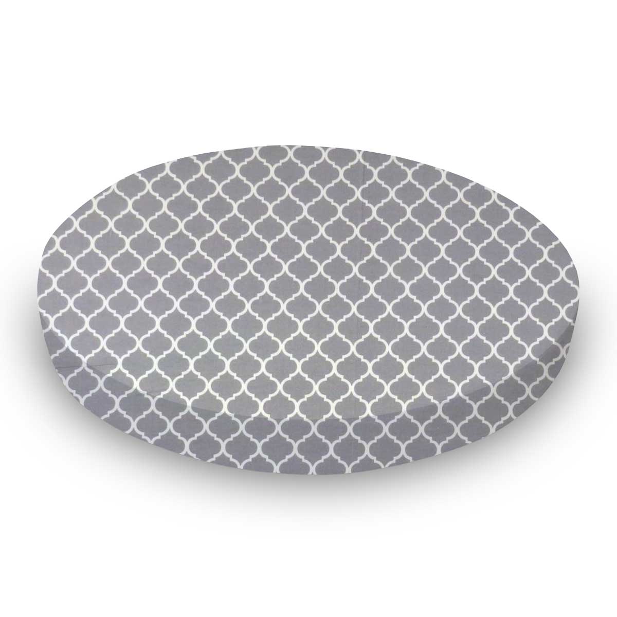 Grey Quatrefoil Round Crib Sheets Sheetworld
