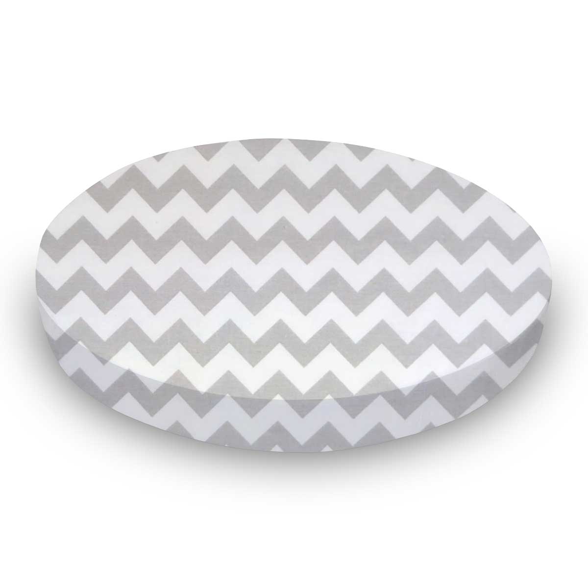 Oval Crib (Stokke Sleepi) - Grey Chevron Zigzag - Fitted  Oval