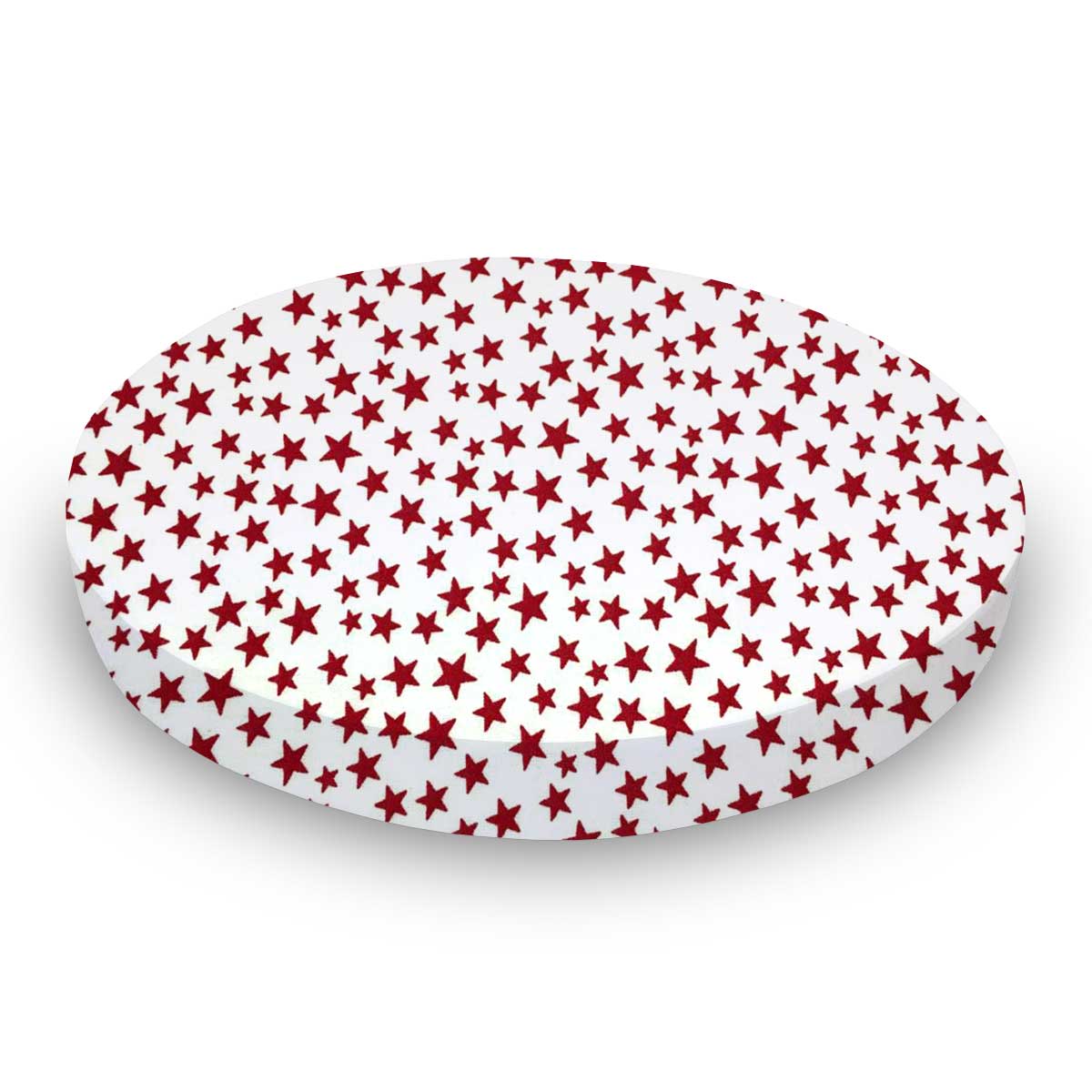 Round Crib - Red Stars - 42`` Fitted