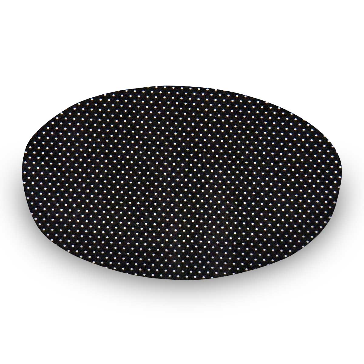 Round Crib - Pindots Black - 42`` Fitted