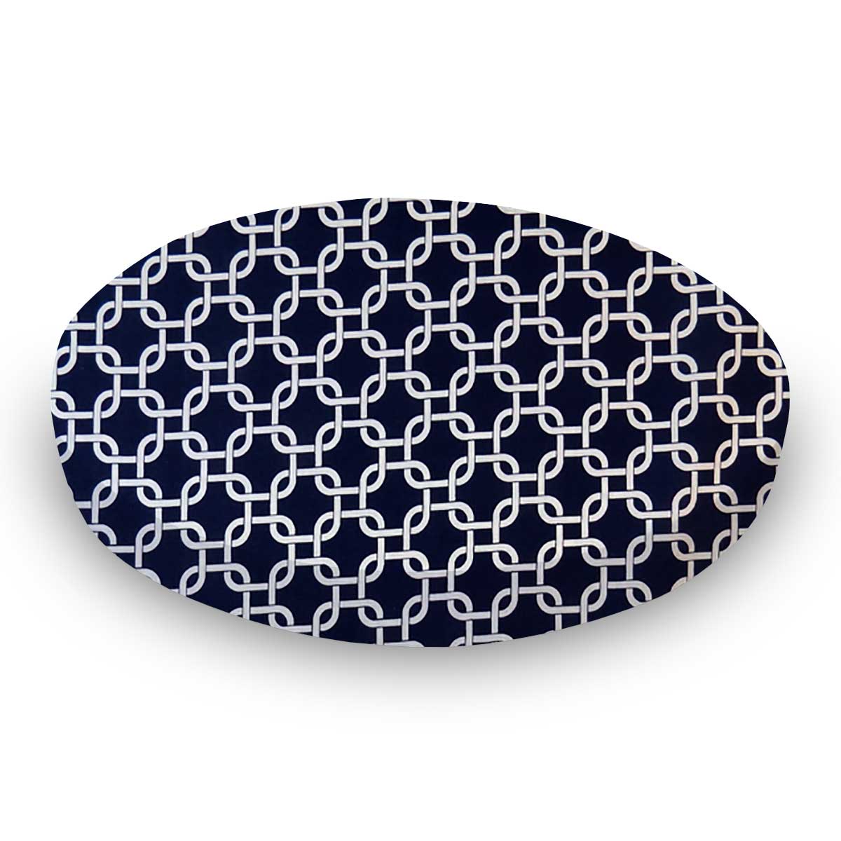 Round Crib - Navy Links - 45`` Fitted