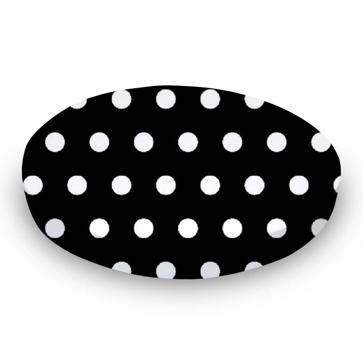 Oval (Stokke Mini) - Polka Dots Black - Fitted  Oval