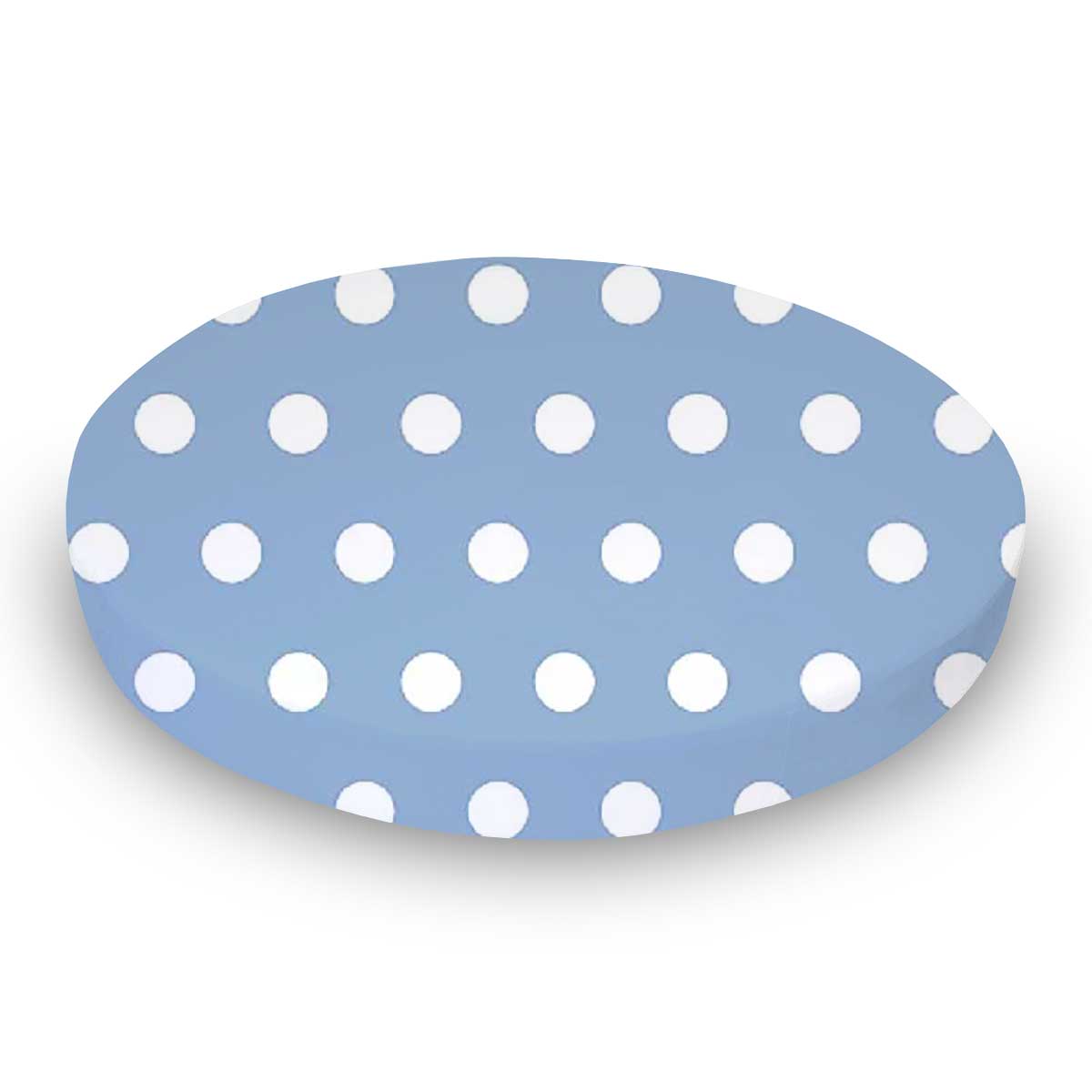 Oval (Stokke Mini) - Polka Dots Blue - Fitted  Oval