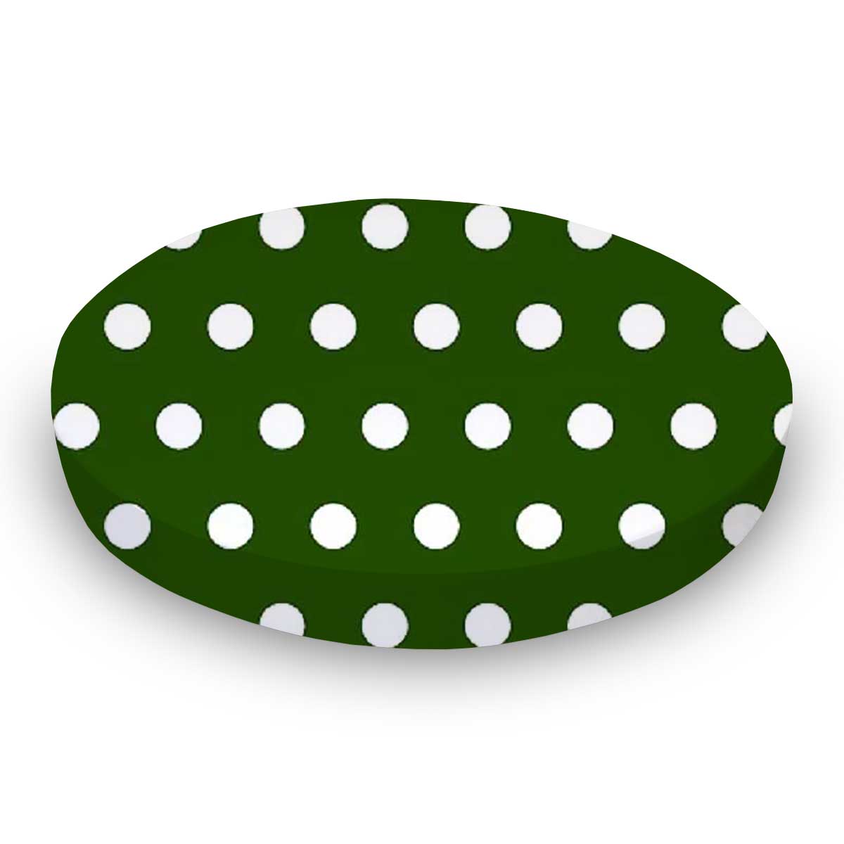 Oval Crib (Stokke Sleepi) - Polka Dots Hunter Green - Fitted  Oval