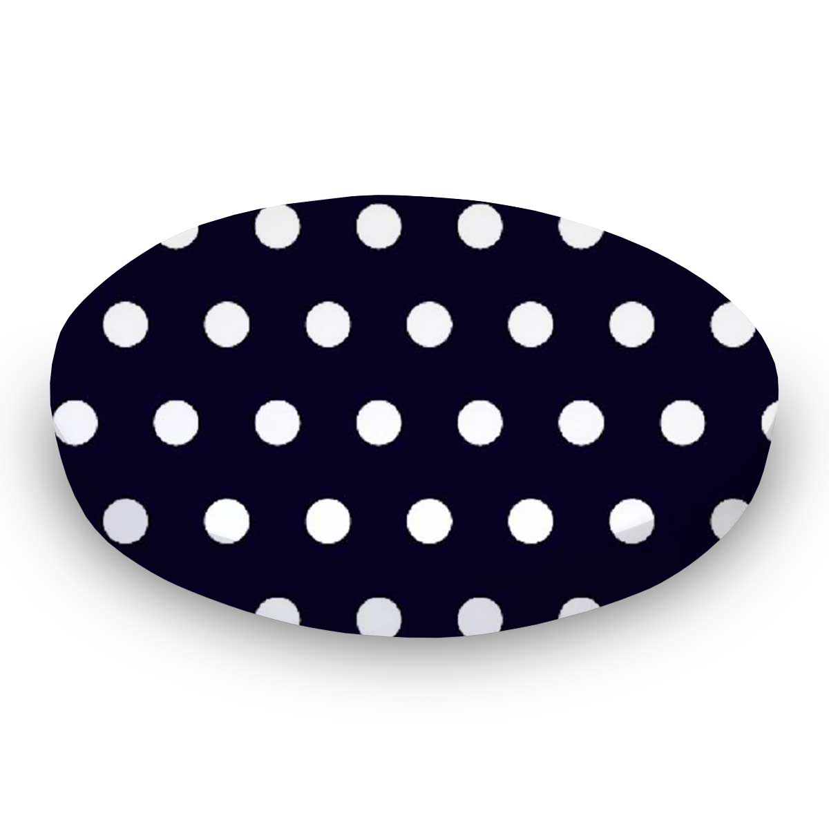 Oval Crib (Stokke Sleepi) - Polka Dots Navy - Fitted  Oval