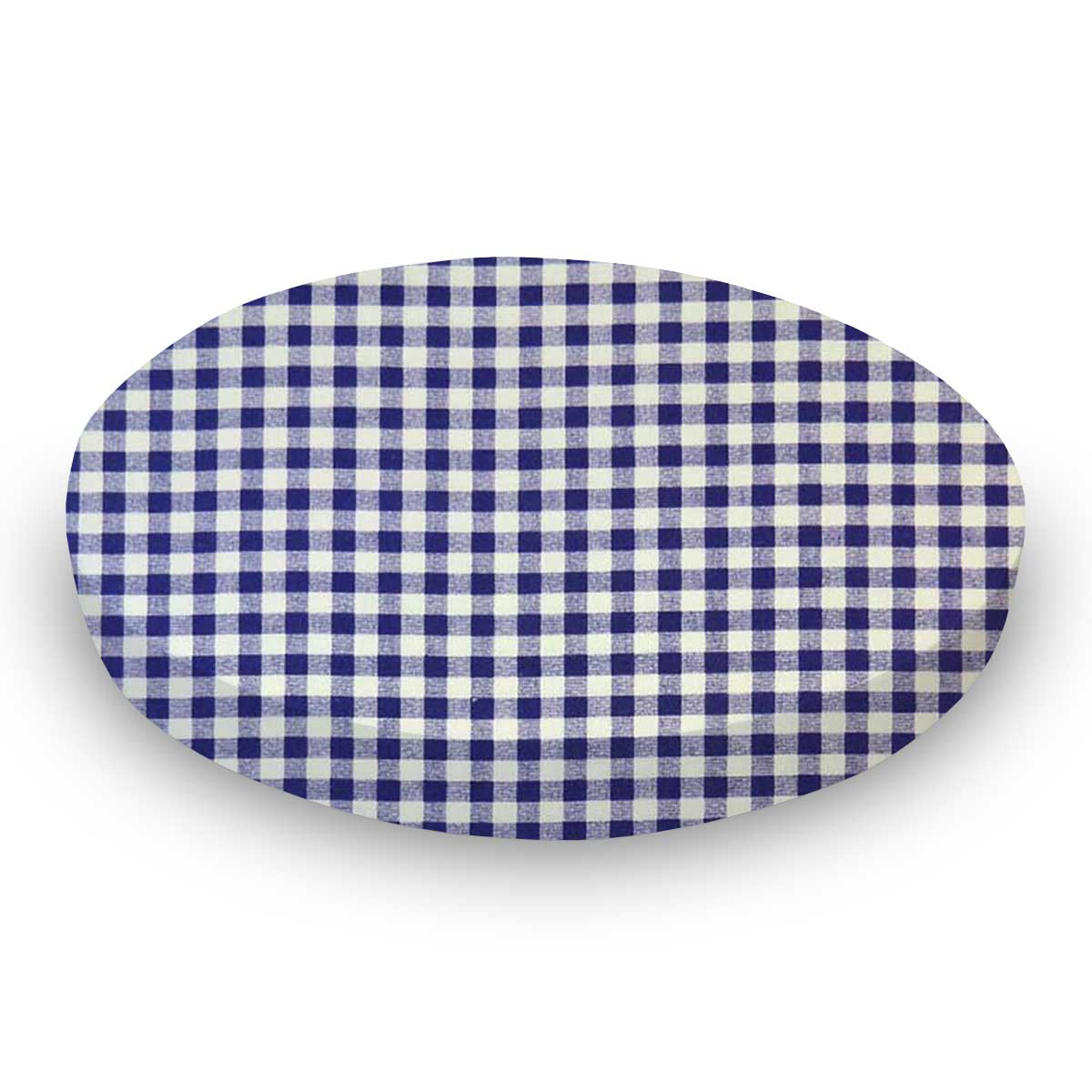 Oval (Stokke Mini) - Purple Gingham Check - Fitted  Oval