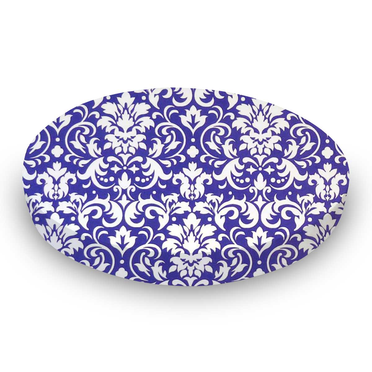 Round Crib - Purple Damask - 45`` Fitted