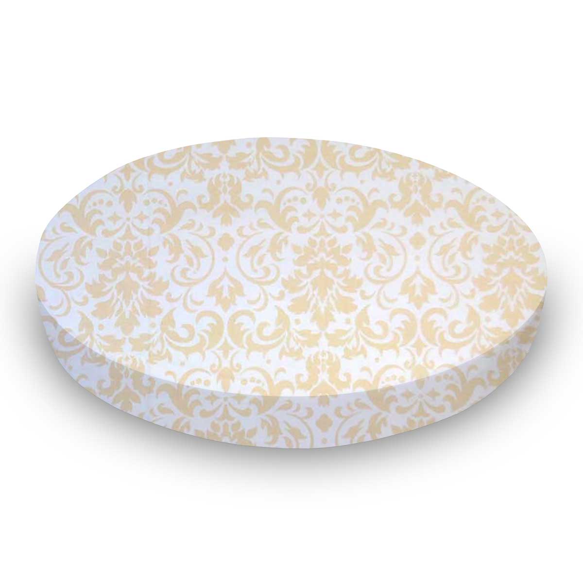 Oval Crib (Stokke Sleepi) - Cream Damask - Fitted  Oval