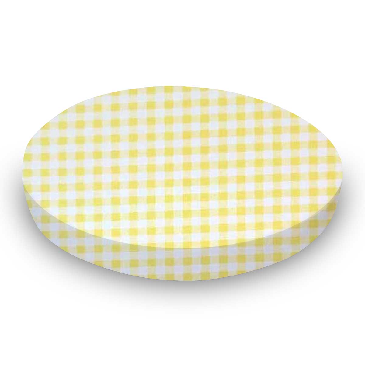 Oval Crib (Stokke Sleepi) - Yellow Gingham Jersey - Fitted  Oval