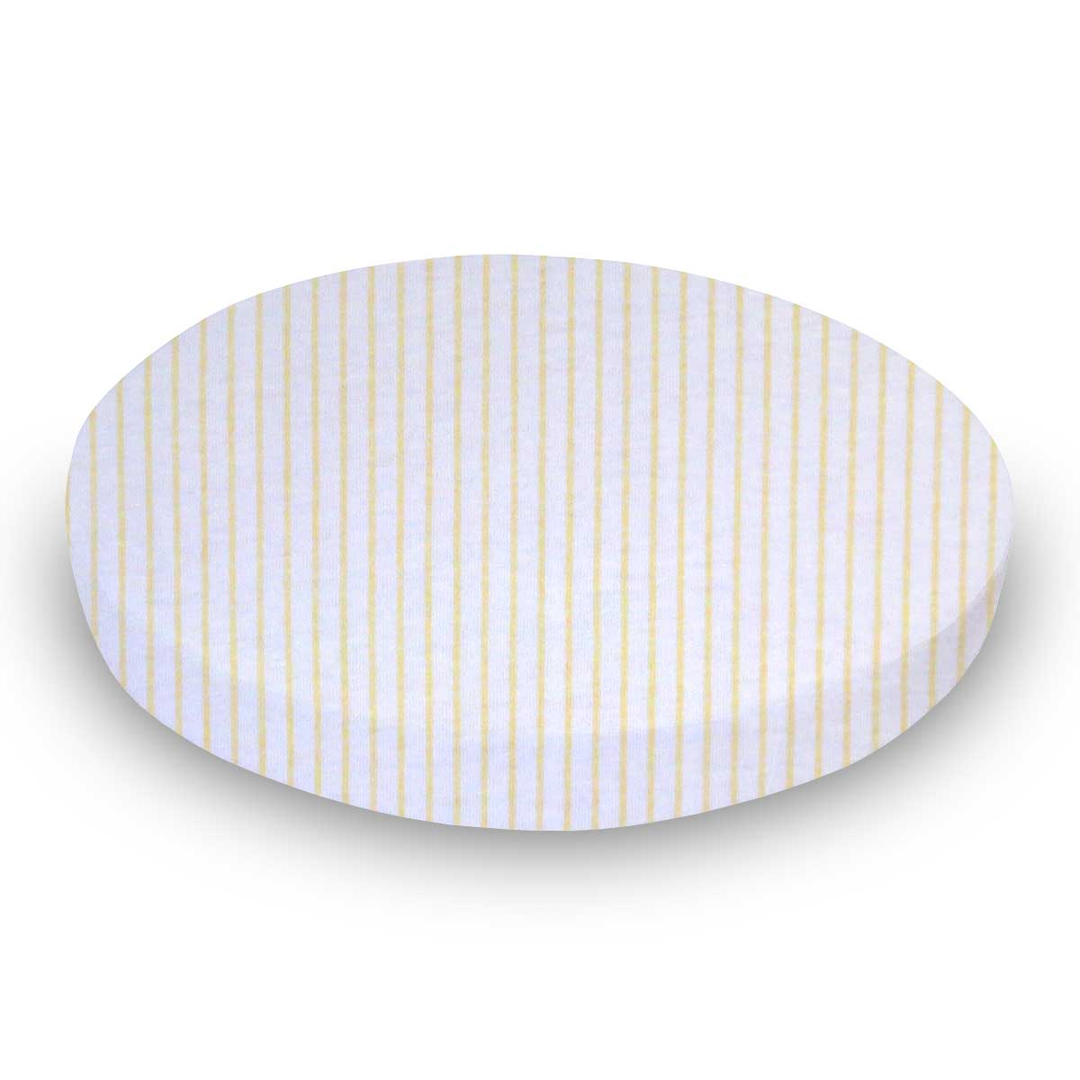 Oval Crib (Stokke Sleepi) - Yellow Stripes Jersey Knit - Fitted  Oval