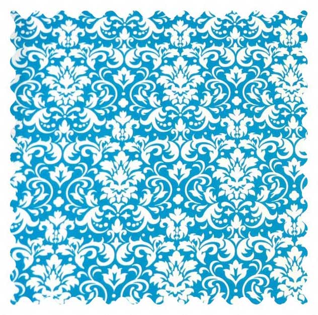 Fabric Shop - Turquoise Damask Fabric - Yard