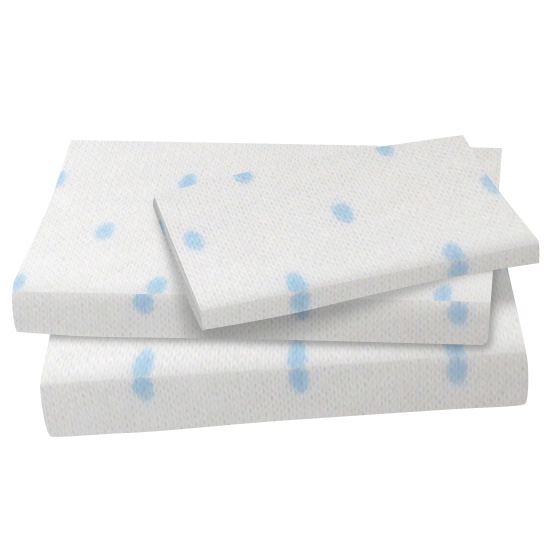 Twin Sheet Sets - Blue Pindot Cotton Jersey Knit Twin - Flat
