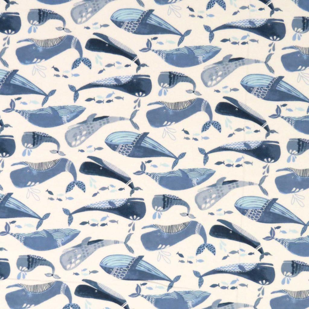 Crib / Toddler - Blue Whales - Baby Pillow Case