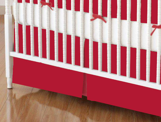 Solid Red Crib Skirt Baby Crib Bed Skirt Sheetworld