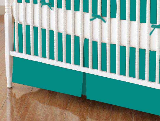 Turquoise crib skirt cheap