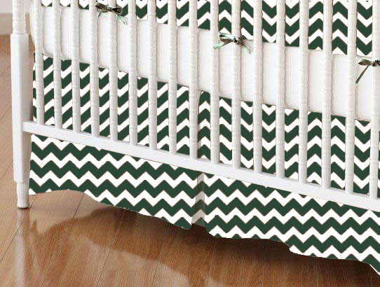 hunter green crib skirt