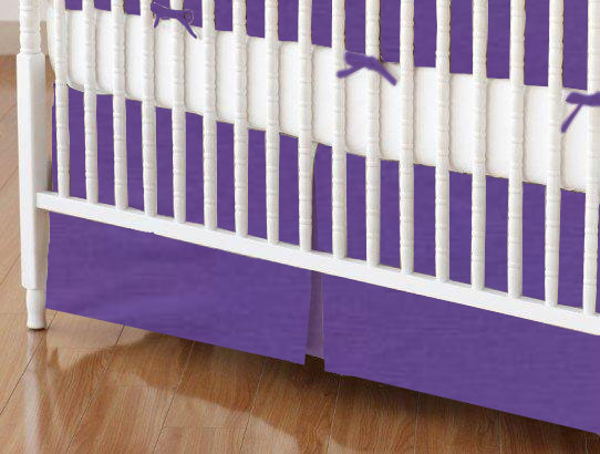 Crib Skirt Solid Purple Woven Crib Skirts Sheets Sheetworld