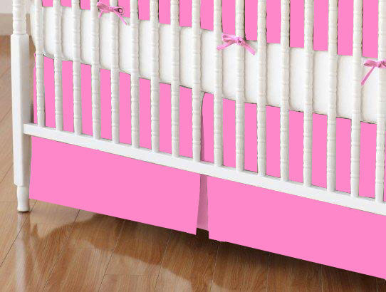 Crib Skirt - Flannel FS3A - Hot Pink