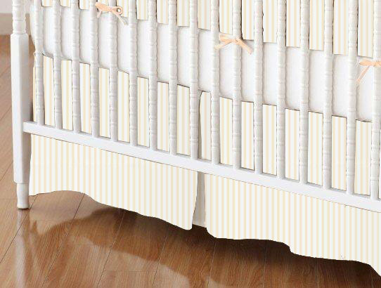 Mini Crib Skirt - Yellow Stripes Jersey Knit